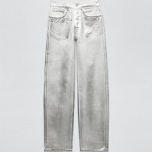 Zara metallic boyfriend jeans